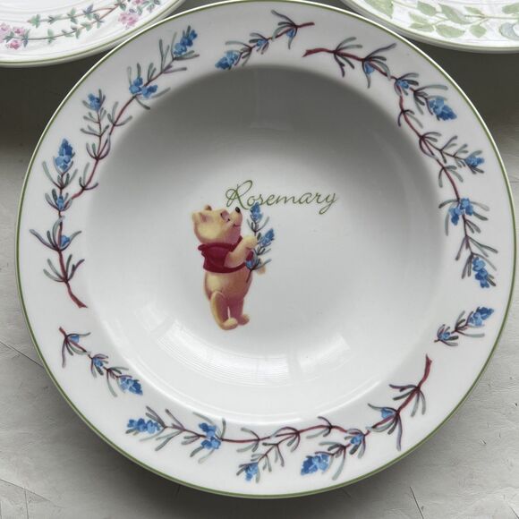 Disney Winnie The Pooh Herb Soup Or Cereal Bowl Lot Of 3 - Picture 2 of 11